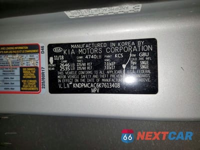 Zdjęcie 13 z 13 samochodu: 2019 KIA SPORTAGE LX VIN:KNDPMCAC6K7613408 - miniatura