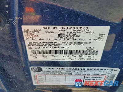Zdjęcie 12 z 12 samochodu: 2010 FORD F150 SUPERCREW VIN:1FTFW1CVXAFB84707 - miniatura