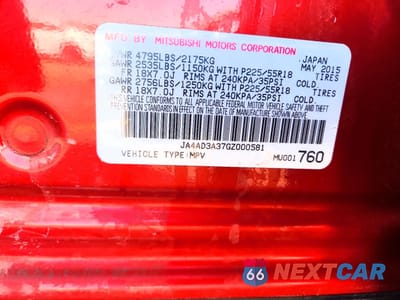 Zdjęcie 13 z 14 samochodu: 2016 MITSUBISHI OUTLANDER SE VIN:JA4AD3A37GZ000581 - miniatura