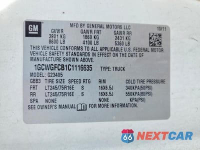 Zdjęcie 13 z 13 samochodu: 2012 CHEVROLET EXPRESS 2500 CARGO UTILITY / SERVICE VAN VIN:1GCWGFCB1C1116635 - miniatura
