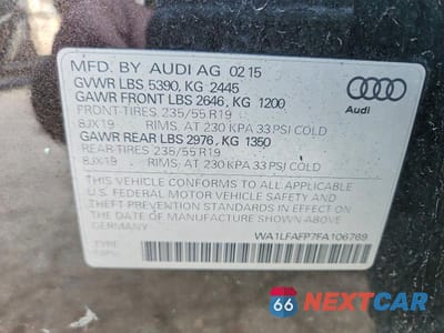 Zdjęcie 13 z 13 samochodu: 2015 AUDI Q5 PREMIUM PLUS VIN:WA1LFAFP7FA106769 - miniatura