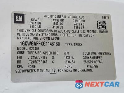 Zdjęcie 13 z 13 samochodu: 2016 CHEVROLET EXPRESS 2500 UTILITY / SERVICE VAN VIN:1GCWGAFFXG1146160 - miniatura