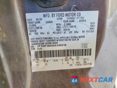 Zdjęcie 12 z 12 samochodu: 2010 FORD F350 SUPER DUTY VIN:1FTWF3B59AEA56218 - miniatura