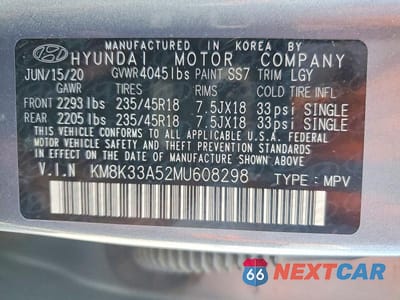 Zdjęcie 14 z 14 samochodu: 2021 HYUNDAI KONA LIMITED VIN:KM8K33A52MU608298 - miniatura
