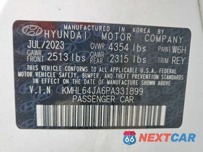 Zdjęcie 12 z 12 samochodu: 2023 HYUNDAI SONATA SEL VIN:KMHL64JA6PA331899 - miniatura