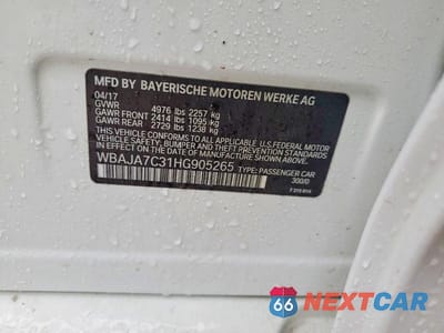 Zdjęcie 12 z 12 samochodu: 2017 BMW 530 XI VIN:WBAJA7C31HG905265 - miniatura