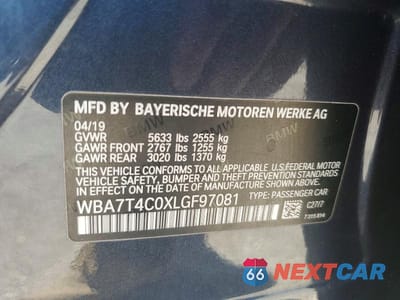 Zdjęcie 12 z 12 samochodu: 2020 BMW 740 XI VIN:WBA7T4C0XLGF97081 - miniatura