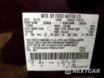 Zdjęcie 25 z 26 samochodu: 2011 FORD EDGE LIMITED VIN:2FMDK4KC7BBA41667 - miniatura