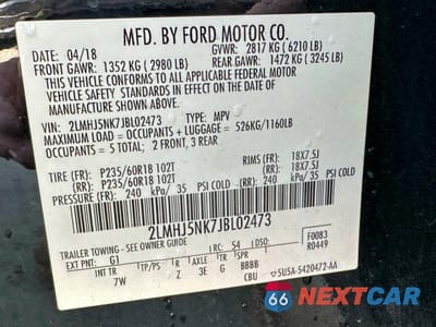 Zdjęcie 10 z 14 samochodu: 2018 LINCOLN TOWNHOUSE MKT VIN:2LMHJ5NK7JBL02473 - miniatura