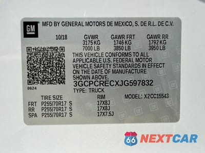 Zdjęcie 15 z 15 samochodu: 2018 CHEVROLET SILVERADO C1500 LT VIN:3GCPCRECXJG597832 - miniatura