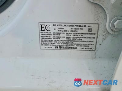 Zdjęcie 13 z 13 samochodu: 2022 TESLA MODEL Y VIN:7SAYGAEE6NF518246 - miniatura