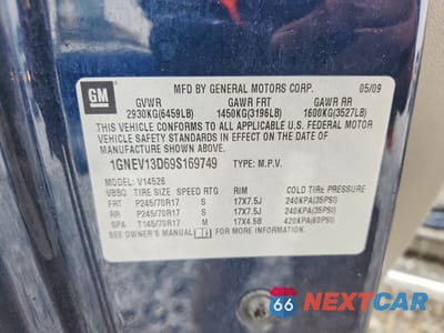 Zdjęcie 13 z 13 samochodu: 2009 CHEVROLET TRAVERSE LS VIN:1GNEV13D69S169749 - miniatura