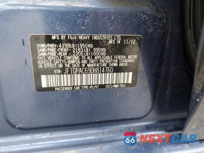 Zdjęcie 12 z 12 samochodu: 2013 SUBARU IMPREZA PREMIUM VIN:JF1GPAC69DH814760 - miniatura
