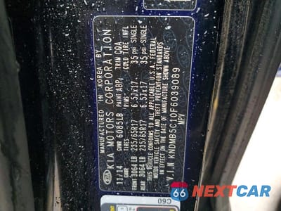 Zdjęcie 13 z 13 samochodu: 2015 KIA SEDONA LX VIN:KNDMB5C10F6039089 - miniatura