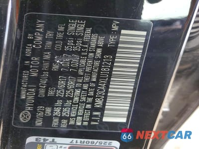 Zdjęcie 12 z 12 samochodu: 2020 HYUNDAI TUCSON VALUE VIN:KM8J3CA4XLU181213 - miniatura