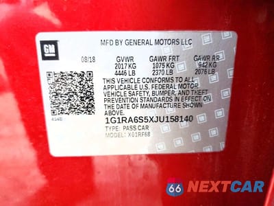 Zdjęcie 12 z 12 samochodu: 2018 CHEVROLET VOLT LT VIN:1G1RA6S5XJU158140 - miniatura