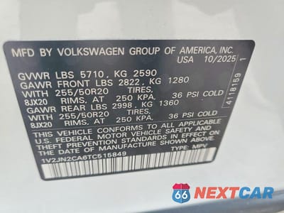 Zdjęcie 13 z 13 samochodu: 2026 VOLKSWAGEN ATLAS SE VIN:1V2JN2CA6TC515849 - miniatura