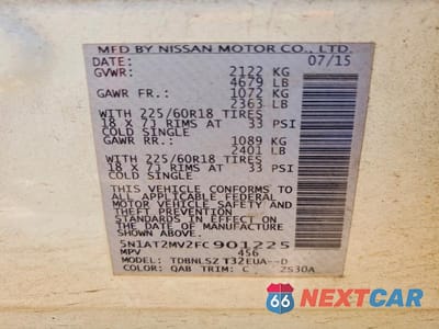 Zdjęcie 13 z 13 samochodu: 2015 NISSAN ROGUE SL VIN:5N1AT2MV2FC901225 - miniatura
