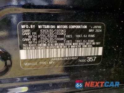 Zdjęcie 13 z 13 samochodu: 2024 MITSUBISHI OUTLANDER SPORT S VIN:JA4ARUAU3RU014607 - miniatura
