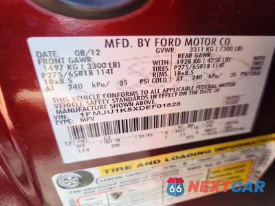 Zdjęcie 13 z 13 samochodu: 2013 FORD EXPEDITION LIMITED VIN:1FMJU1K5XDEF01828 - miniatura