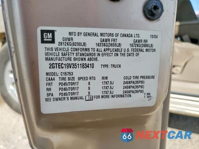 Zdjęcie 12 z 12 samochodu: 2005 GMC NEW SIERRA C1500 VIN:2GTEC19V351183410 - miniatura