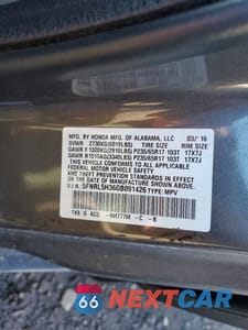 Zdjęcie 13 z 13 samochodu: 2016 HONDA ODYSSEY SE VIN:5FNRL5H36GB091426 - miniatura