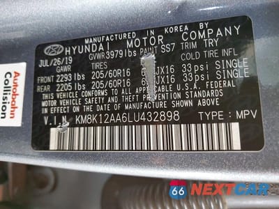 Zdjęcie 12 z 12 samochodu: 2020 HYUNDAI KONA SE VIN:KM8K12AA6LU432898 - miniatura