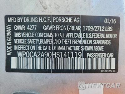 Zdjęcie 12 z 12 samochodu: 2017 PORSCHE 911 CARRERA VIN:WP0CA2A90HS141119 - miniatura