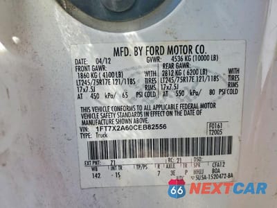Zdjęcie 12 z 12 samochodu: 2012 FORD F250 SUPER DUTY VIN:1FT7X2A60CEB82556 - miniatura