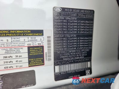 Zdjęcie 12 z 12 samochodu: 2017 LAND ROVER RANGE ROVER SPORT SE VIN:SALWG2FK1HA690883 - miniatura