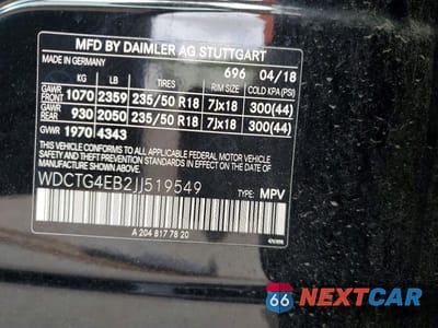 Zdjęcie 13 z 13 samochodu: 2018 MERCEDES-BENZ GLA 250 VIN:WDCTG4EB2JJ519549 - miniatura
