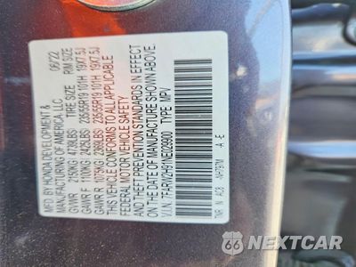 Zdjęcie 13 z 14 samochodu: 2022 HONDA CR-V TOURING VIN:7FARW2H91NE029900 - miniatura