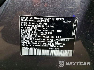 Zdjęcie 13 z 13 samochodu: 2018 VOLKSWAGEN ATLAS SE VIN:1V2KR2CA4JC514852 - miniatura