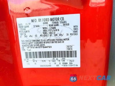 Zdjęcie 12 z 12 samochodu: 2007 FORD F150 VIN:1FTPX14V57FB44723 - miniatura