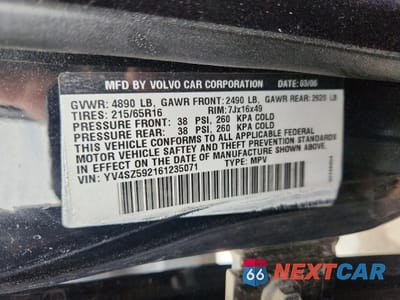 Zdjęcie 13 z 13 samochodu: 2006 VOLVO XC70 VIN:YV4SZ592161235071 - miniatura