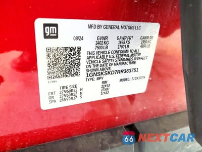 Zdjęcie 14 z 14 samochodu: 2024 CHEVROLET TAHOE K1500 PREMIER VIN:1GNSKSKD7RR363751 - miniatura