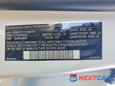 Zdjęcie 14 z 14 samochodu: 2026 VOLVO XC90 CORE VIN:YV4M12PJ1T1494471 - miniatura