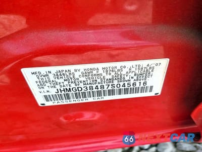 Zdjęcie 12 z 12 samochodu: 2007 HONDA FIT VIN:JHMGD38487S045616 - miniatura