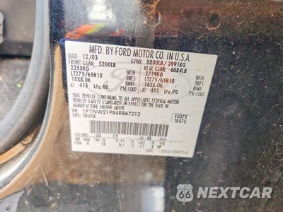Zdjęcie 12 z 12 samochodu: 2004 FORD F250 SUPER DUTY VIN:1FTNW21P84EB67212 - miniatura