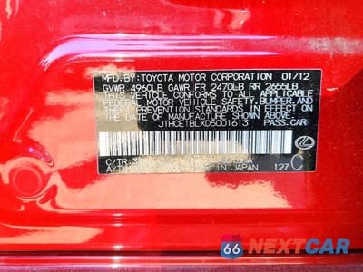 Zdjęcie 13 z 13 samochodu: 2013 LEXUS GS 350 BASE VIN:JTHCE1BLXD5001613 - miniatura