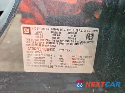 Zdjęcie 12 z 12 samochodu: 2017 GMC SIERRA K1500 DENALI VIN:3GTU2PEJ7HG296180 - miniatura