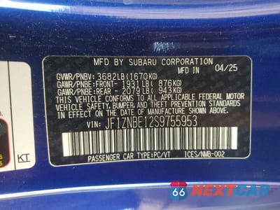 Zdjęcie 12 z 12 samochodu: 2025 TOYOTA GR 86 VIN:JF1ZNBE12S9755953 - miniatura