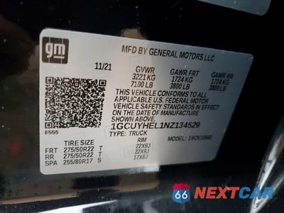 Zdjęcie 12 z 12 samochodu: 2022 CHEV SILVERADO VIN:1GCUYHEL1NZ134529 - miniatura