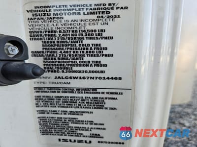 Zdjęcie 13 z 13 samochodu: 2022 ISUZU NPR HD - DELIVERY TRUCK VIN:JALC4W167N7014465 - miniatura