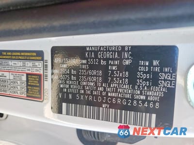 Zdjęcie 13 z 13 samochodu: 2024 KIA SORENTO S VIN:5XYRLDJC6RG285468 - miniatura