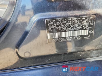 Zdjęcie 12 z 12 samochodu: 2010 LEXUS IS VIN:JTHBF5C22A5109760 - miniatura