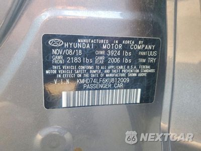 Zdjęcie 13 z 13 samochodu: 2019 HYUNDAI ELANTRA 4D VIN:KMHD74LF6KU812009 - miniatura