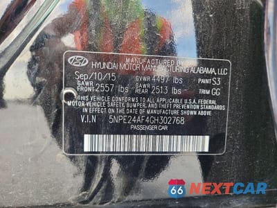 Zdjęcie 12 z 12 samochodu: 2016 HYUNDAI SONATA SE VIN:5NPE24AF4GH302768 - miniatura