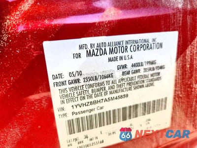 Zdjęcie 12 z 12 samochodu: 2010 MAZDA 6 I VIN:1YVHZ8BH7A5M45859 - miniatura