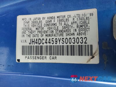 Zdjęcie 12 z 12 samochodu: 2000 ACURA INTEGRA LS VIN:JH4DC4459YS003032 - miniatura